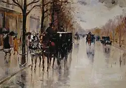 Unter den Linden, 1922, Öl auf Leinwand, 50&nbsp;×&nbsp;70&nbsp;cm (Bundespräsidialamt)
