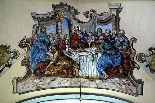 „Letztes Abendmahl“. Deckenfresko in der Moosburger Pfarrkirche