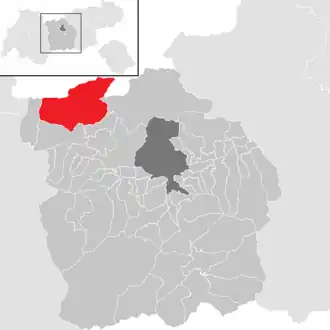 Lage der Gemeinde Leutasch im Bezirk Innsbruck-Land (anklickbare Karte)