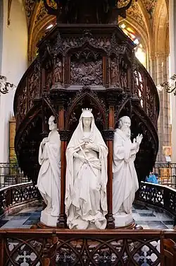 v.&nbsp;l.&nbsp;n.&nbsp;r.: Petrus, Allegorie auf die Kirche, Paulus, Kanzel-Figuren von Guillaume Geefs