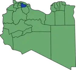 Die Lage von Munizip Tarhuna wa Msallata in Libyen