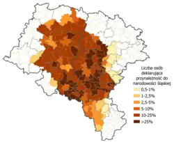 Angaben zur schlesischen Nationalität in Polen 2021