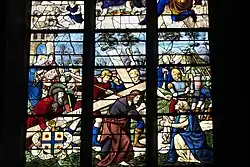 Jesus trägt das Kreuz und begegnet der heiligen Veronika