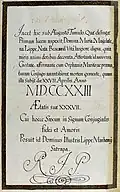 Epitaphinschrift Maria Magdalena Lippe geb. Bencard, aus dem Thesaurus Palatinus