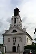 Katholische Kirche St. Bartholomäus in Užupis, erbaut von 1823 bis 1824, Turm von 1881