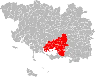 Lage der Vannes agglo im Département Morbihan