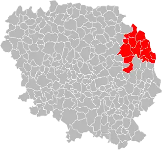 Lage der CC d’Évaux-les-Bains Chambon-sur-Voueize im Département Creuse