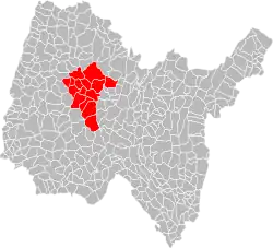 Lage der CA Bourg-en-Bresse im Département Ain