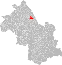 Lage der ehemaligen CC de la Chaîne des Tisserands im Département Isère