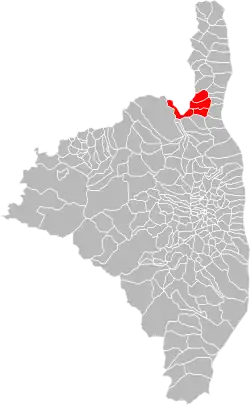 Lage der CC de la Conca d’Oro im Département Haute-Corse