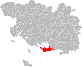 Lage der Communauté de communes de la Presqu’île de Rhuys im Département Morbihan