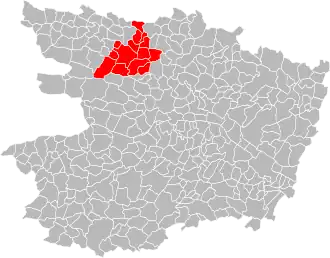 Lage der CC de la Région du Lion-d’Angers im Département Maine-et-Loire