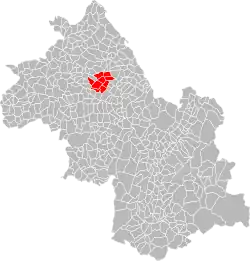 Lage der CC de la Vallée de l’Hien im Département Isère