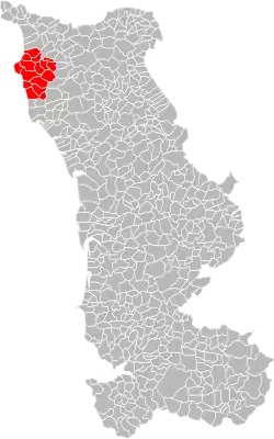 Lage des Gemeindeverbandes im Département Manche