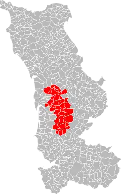 Lage der Communauté du Bocage Coutançais im Département Manche
