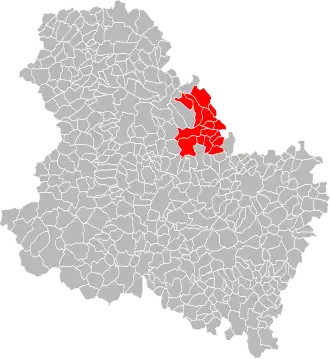 Lage des Gemeindeverbandes im Département Yonne