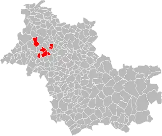 Lage der CC du Vendômois Rural im Département Loir-et-Cher