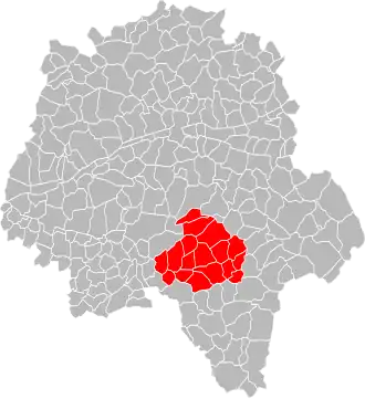 Lage der CC du Grand Ligueillois im Département Indre-et-Loire