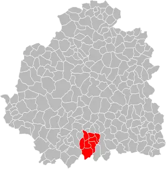 Lage der CC du Pays d’Éguzon-Val de Creuse im Département Indre