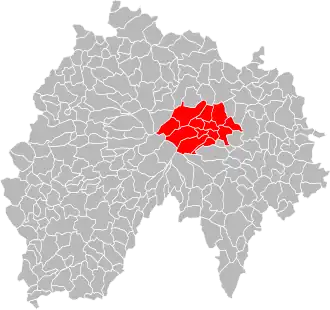 Lage der Communauté de communes du Pays de Murat im Département Cantal