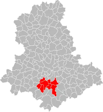 Lage der CC du Pays de Nexon im Département Haute-Vienne