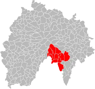 Lage der Communauté de communes du Pays de Pierrefort-Neuvéglise im Département Cantal