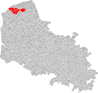 Lage des Gemeindeverbandes im Département Pas-de-Calais