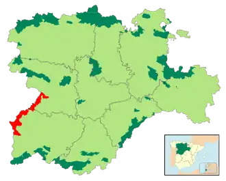 Lage des Naturparks in Kastilien-León