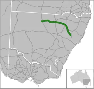 Übersichtskarte Kamilaroi Highway