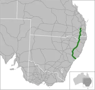 Übersichtskarte New England Highway