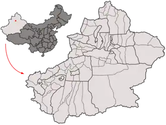 Lage von Shihezi in Xinjiang