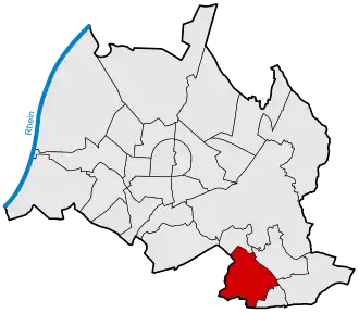Lage von Grünwettersbach in Karlsruhe