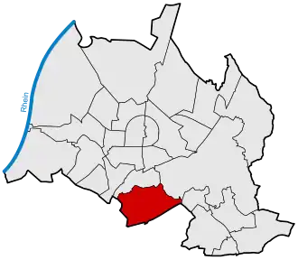 Lage von Rüppurr in Karlsruhe
