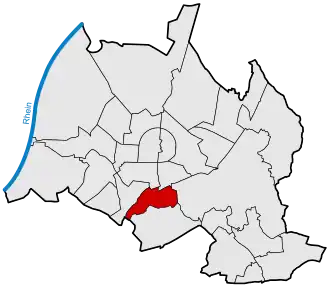 Lage von Weiherfeld-Dammerstock in Karlsruhe