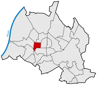 Lage von Weststadt in Karlsruhe