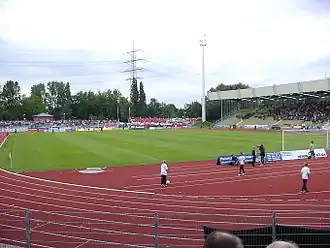 Spiel der Fußball-Regionalliga 2005/06 im August 2005 zwischen der SG Wattenscheid 09 und Fortuna Düsseldorf