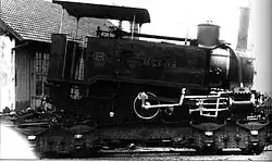 Lokomotive 2 auf einem Transportwaggon