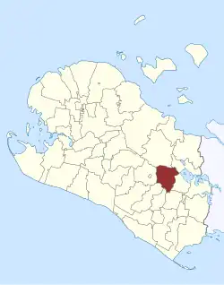 Lage des Hillested Sogn in der Lolland Kommune