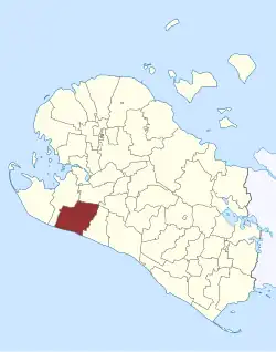 Lage des Tillitse Sogn in der Lolland Kommune