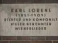 Gedenktafel für Carl Lorens im Lorenshof