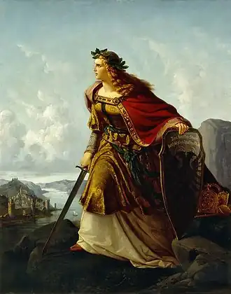 Germania auf der Wacht am Rhein von Lorenz Clasen, 1860