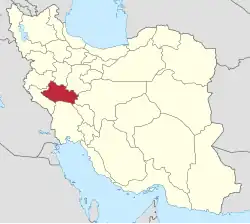 Lage der Provinz Luristan in Iran
