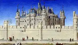 Der Louvre im Stundenbuch Très Riches Heures, um 1440