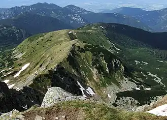 Blick vom Ďumbier, dem höchsten Berg der Niederen Tatra aus