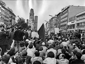 Studentenproteste am Kurfürstendamm, 1968
