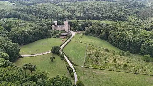 Luftaufnahme mit Gutshof