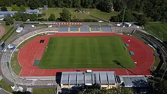 Luftbild des Stadions Oberwerth aus dem Jahr 2020