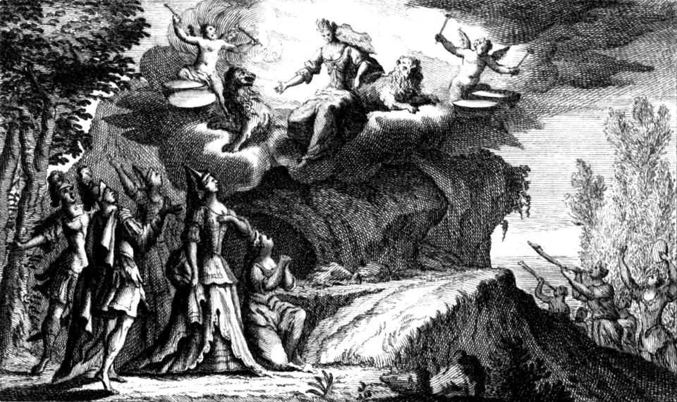 Szenenbild des ersten Akts, Partiturausgabe von 1720