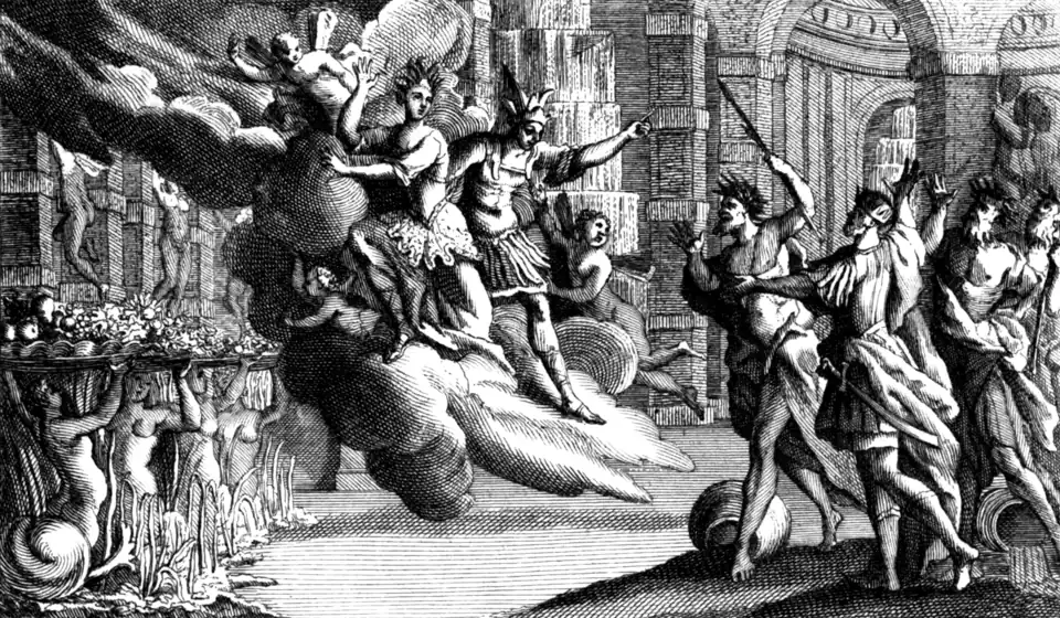 Szenenbild des vierten Akts, Partiturausgabe von 1720