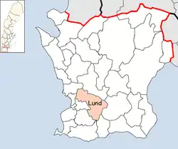 Lage der Gemeinde Lund
